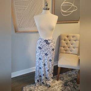 Blue & White floral Maxi skirt